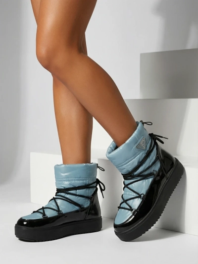 Royalfashion Cizme de damă slip-on a'la cizme de zăpadă în albastru Vevnose