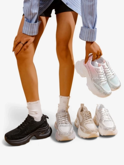Sneakerii sportive Royalfashion pentru femei cu strasuri Bloss