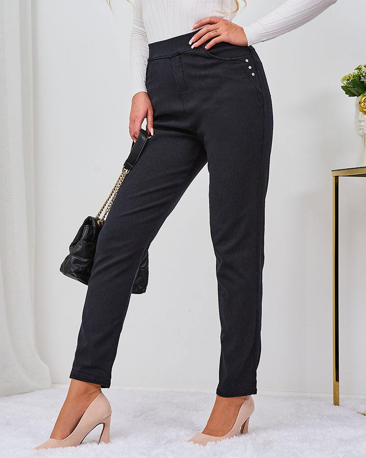 Royalfashion Negru colanți pentru femei PLUS SIZE