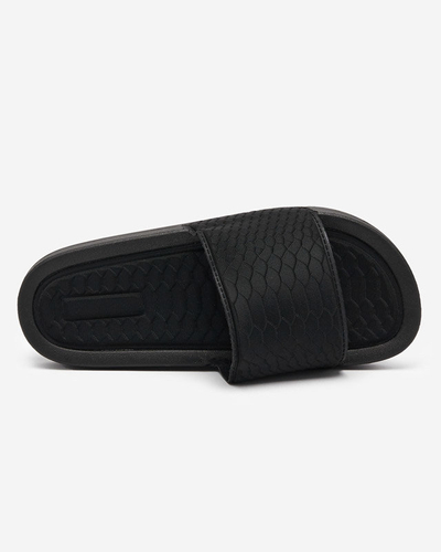OUTLET Papuci de dama negri cu relief Galite - Incaltaminte