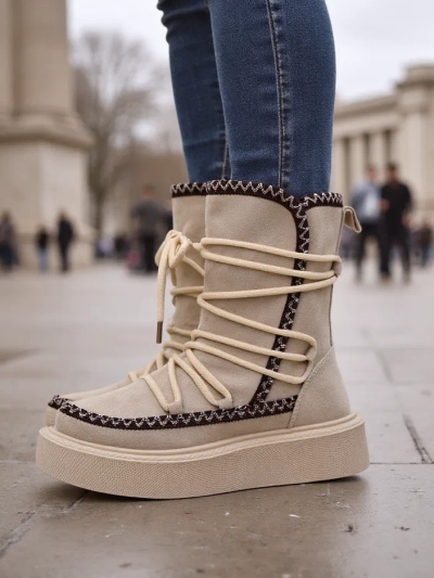 Botine de zăpadă pentru femei Royalfashion cu șireturi Stozi