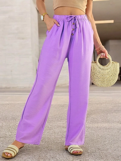 Royalfashion Pantaloni largi din țesătură pentru femei