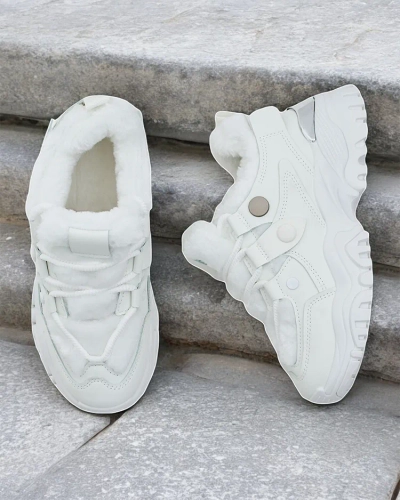Pantofi sport pentru femei Royalfashion cu interior din blană Poriomo