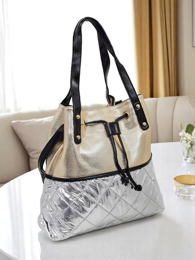 Royalfashion Geantă mare de damă Golden Luxe Shopper