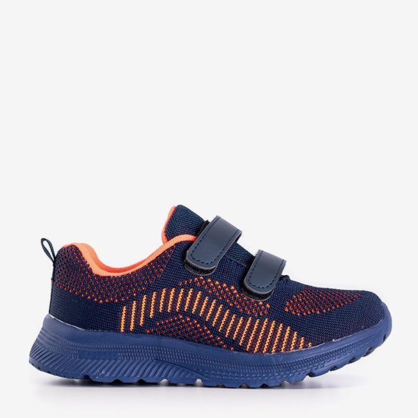 Pantofi sport copii bleumarin cu inserții portocalii Nerida - Încălțăminte