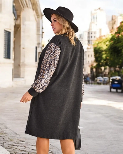 Rochie de damă din stofă Royalfashion cu mâneci decorative MĂRIME MARE