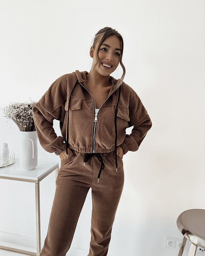 Royalfashion Set sport cu dungi maro pentru femei