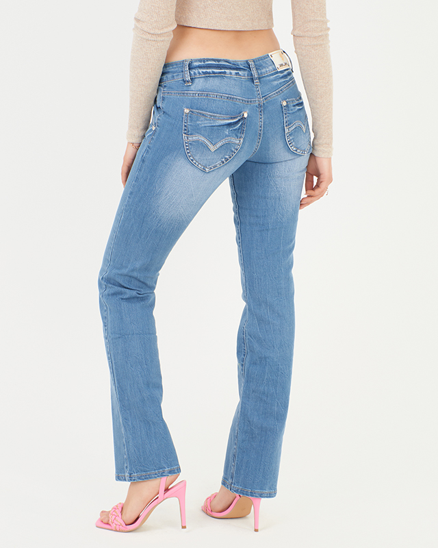 Blugi drepti de damă albaștri - Îmbrăcăminte