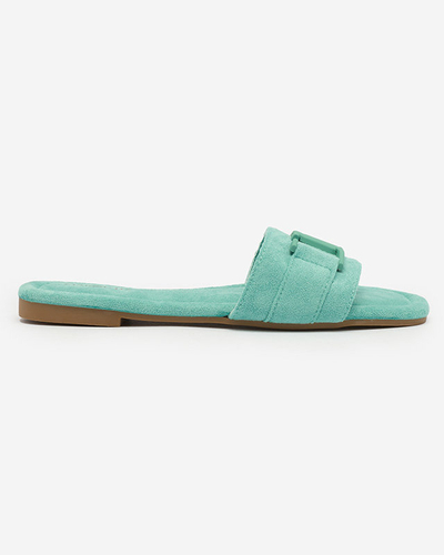 Royalfashion Șlapi de damă Mint cu cataramă Rydr