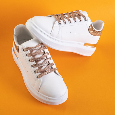 Încălțăminte sport dama Pamelia albă și aurie - Îmbrăcăminte