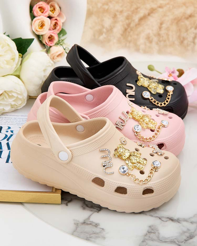 Royalfashion Șlapi de damă din cauciuc cu ornamente Fescas