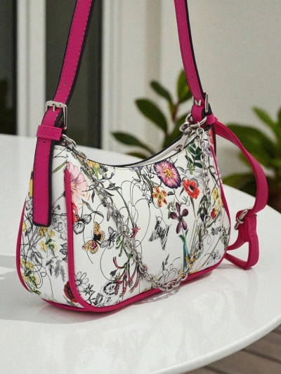 Royalfashion Geantă mică de damă din piele ecologică cu model floral Lily Bloom