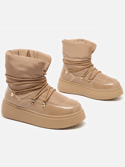 Royalfashion Cizme de zăpadă slip-on pentru femei de culoare maro Dabenda