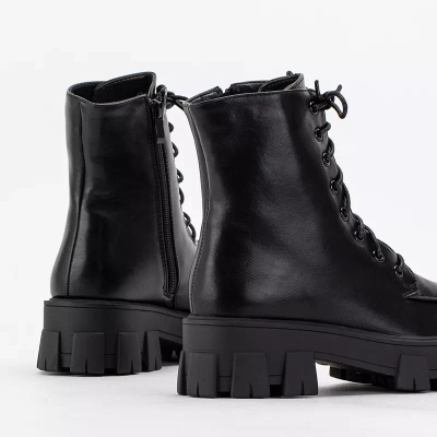 OUTLET Genti dama negre cu toc plat Sinila - Incaltaminte