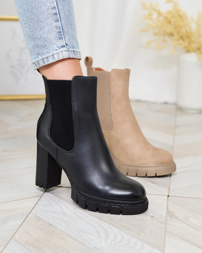 Royalfashion Cizme cu toc înalt pentru femei Negru Seihay