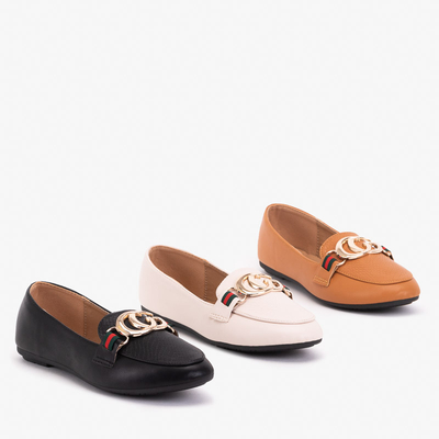 Mocasini de dama cu decor camel Meneris - Incaltaminte