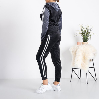 Trening de dama negru și gri, cu dungi - Îmbrăcăminte