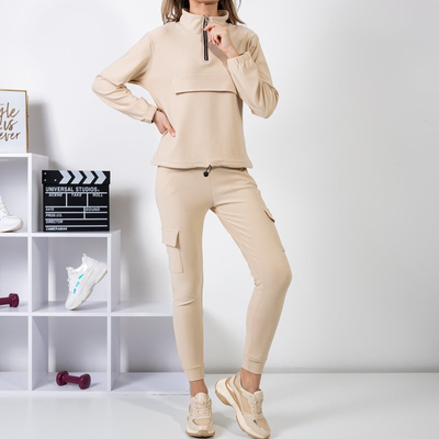 Set sport de femei bej - Îmbrăcăminte