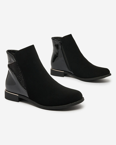 Royalfashion Cizme negre pentru femei cu zirconiu Overlissa