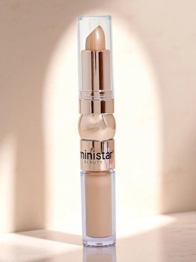 Baton iluminator și anticearcăn lichid pentru față 2-în-1 Golden Beige