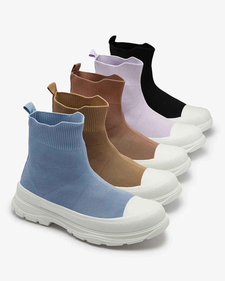 Maro deschis pantofii sport de damă cu șiret înalt a'la sneakers Vertiks - Încălțăminte