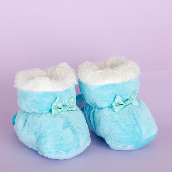 Papuci albaștri pentru copii cu fundă Milashka - Încălțăminte