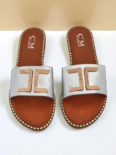 Royalfashion Papuci de damă din piele ecologică cu decor Gildra