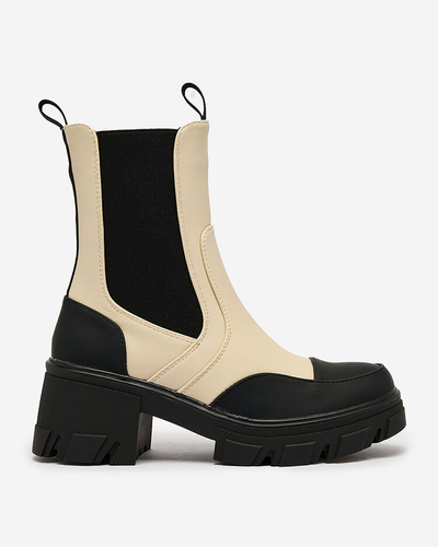 Royalfashion Cizme cu toc plat Bevta bej mat de damă