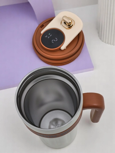 Royalfashion Cană termică cu gura și senzor de temperatură Cană de cafea