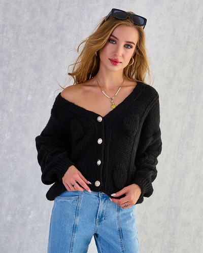 Royalfashion Pulover tricotat pentru femei cu nasturi
