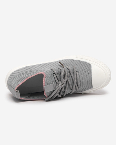 OUTLET Tenisi gri dama cu nervuri Manfer- Incaltaminte