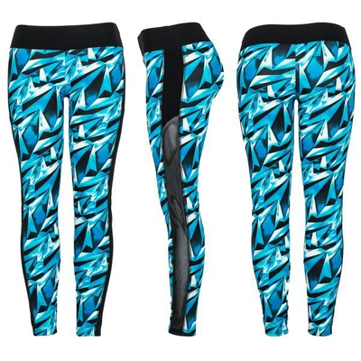 Niebieskie getry z geometrycznym wzorem - Spodnie