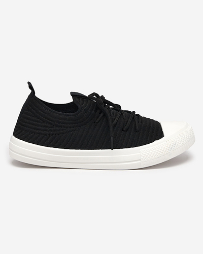 Royalfashion Negru adidași cu nervuri Manfer pentru femei