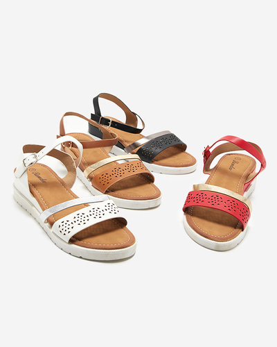 OUTLET Sandale negre de damă pe pană joasă Dotif- Încălțăminte