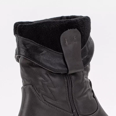 OUTLET Cizme cowboy dama gri inchis din piele ecologica Vetika - Incaltaminte