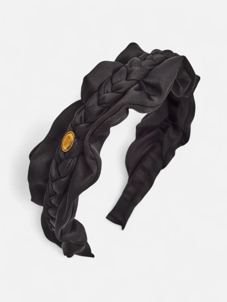 Royalfashion Rum Opaska do włosów z pleceniem w warkocz i marszczeniami