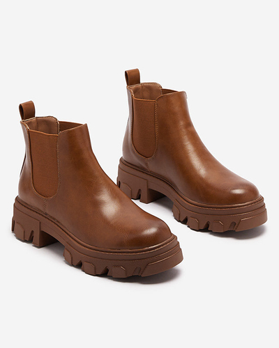 Cizme slip-on de damă de culoare camel Inilco- Footwear