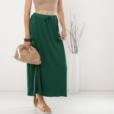 Fustă maxi verde pentru femei - Îmbrăcăminte
