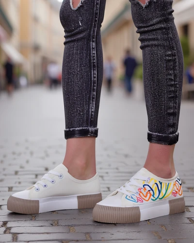 Royalfashion Tenisi pentru femei cu imprimeu în formă de inimă Sercess