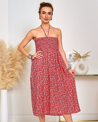 Royalfashion Rochie midi cu flori pentru femei