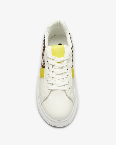 Royalfashion Pantofi sport pentru femei albi și maro Mlysio