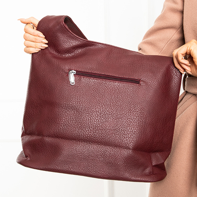 Geantă shopper de damă maro cu inscripții - Accesorii