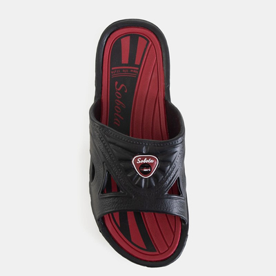 Papuci de cauciuc negru și roșu Zesov pentru bărbați - Încălțăminte