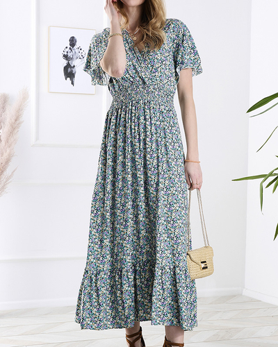 Rochie midi cu motive florale pentru femei, în mov- Îmbrăcăminte