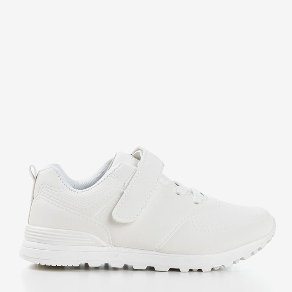 OUTLET Încălțăminte albă pentru copii din piele ecologică mată Craizy - Încălțăminte