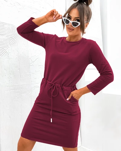 Royalfashion Rochie din material lungime până la genunchi pentru femei