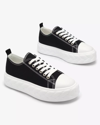 Royalfashion Adidași cu platformă pentru femei negre Merija