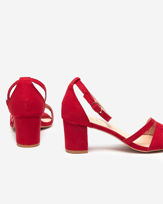 Sandale roșii de damă pe stâlp Eqro- Încălțăminte