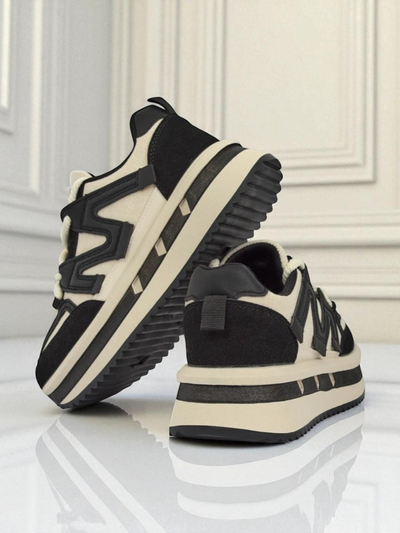 Sneakers platform Selene Nero fu eko-leder blaka gi uma