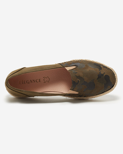 OUTLET Espadrile verzi dama Nuhente camo - Pantofi